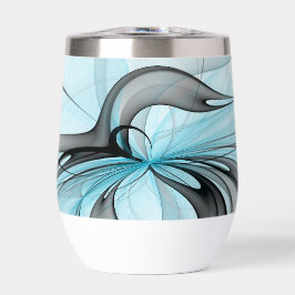 Abstraktes Anthracite Grau Blau Modernes Fraktal K