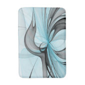 Abstraktes Anthracite Grau Blau Modernes Fraktal K Badematte (Vorderseite Vertikal)