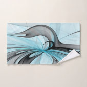 Abstraktes Anthracite Grau Blau Modernes Fraktal K Badhandtuch Set (Handtuch)