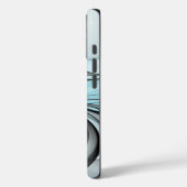 Abstraktes Anthracite Grau Blau Modernes Fraktal K Case-Mate iPhone Hülle (Rückseite / Links)