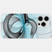 Abstraktes Anthracite Grau Blau Modernes Fraktal K Case-Mate iPhone Hülle (Rückseite (Horizontal))