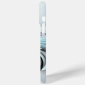 Abstraktes Anthracite Grau Blau Modernes Fraktal K Case-Mate iPhone Hülle (Rückseite / Links)