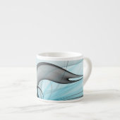 Abstraktes Anthracite Grau Blau Modernes Fraktal K Espressotasse (Vorderseite Rechts)