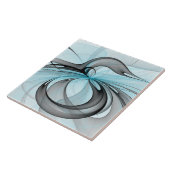 Abstraktes Anthracite Grau Blau Modernes Fraktal K Fliese (Seite)