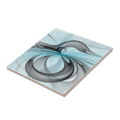 Abstraktes Anthracite Grau Blau Modernes Fraktal K Fliese (Seite)