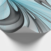 Abstraktes Anthracite Grau Blau Modernes Fraktal K Geschenkpapier (Ecke)