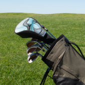 Abstraktes Anthracite Grau Blau Modernes Fraktal K Golf Headcover (In SItu)