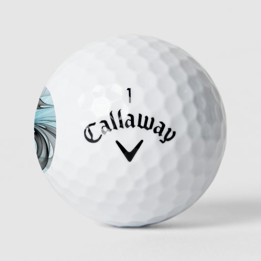 Abstraktes Anthracite Grau Blau Modernes Fraktal K Golfball (Logo)