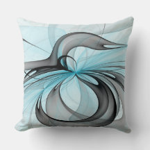 Abstraktes Anthracite Grau Blau Modernes Fraktal K