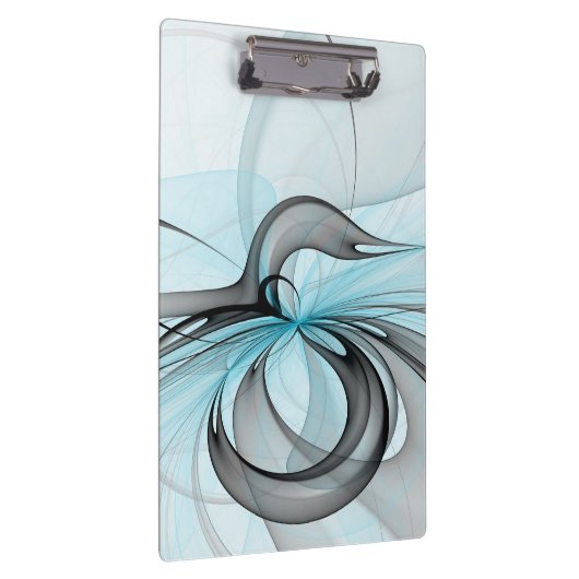 Abstraktes Anthracite Grau Blau Modernes Fraktal K Klemmbrett (Rechts)