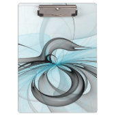 Abstraktes Anthracite Grau Blau Modernes Fraktal K Klemmbrett (Vorderseite)