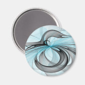 Abstraktes Anthracite Grau Blau Modernes Fraktal K Magnet (Vorderseite/Rückseite)