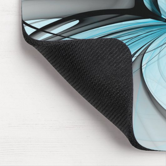 Abstraktes Anthracite Grau Blau Modernes Fraktal K Mousepad (Ecke)