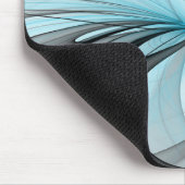 Abstraktes Anthracite Grau Blau Modernes Fraktal K Mousepad (Ecke)