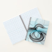 Abstraktes Anthracite Grau Blau Modernes Fraktal K Notizblock (Innenseite)