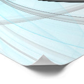 Abstraktes Anthracite Grau Blau Modernes Fraktal K Poster (Ecke)