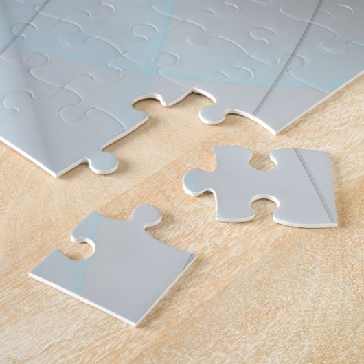 Abstraktes Anthracite Grau Blau Modernes Fraktal K Puzzle (Seite)