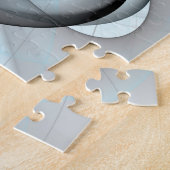 Abstraktes Anthracite Grau Blau Modernes Fraktal K Puzzle (Seite)