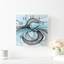 Abstraktes Anthracite Grau Blau Modernes Fraktal K