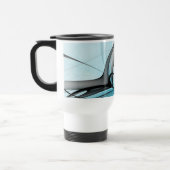 Abstraktes Anthracite Grau Blau Modernes Fraktal K Reisebecher (Links)