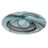 Abstraktes Anthracite Grau Blau Modernes Fraktal K Schneidebrett (Ecke)