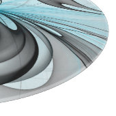 Abstraktes Anthracite Grau Blau Modernes Fraktal K Schneidebrett (Ecke)