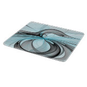 Abstraktes Anthracite Grau Blau Modernes Fraktal K Schneidebrett (Ecke)