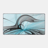 Abstraktes Anthracite Grau Blau Modernes Fraktal K Schreibtischunterlage (Vorderseite)