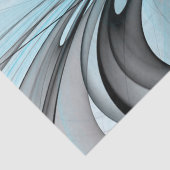 Abstraktes Anthracite Grau Blau Modernes Fraktal K Seidenpapier (Detail)