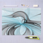 Abstraktes Anthracite Grau Blau Modernes Fraktal K Seidenpapier (Handwerk)