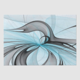 Abstraktes Anthracite Grau Blau Modernes Fraktal K Seidenpapier