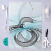 Abstraktes Anthracite Grau Blau Modernes Fraktal K Seidenpapier (Handwerk)