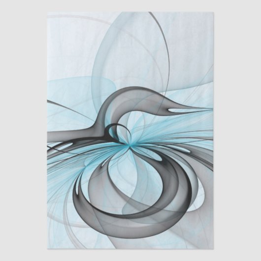 Abstraktes Anthracite Grau Blau Modernes Fraktal K Seidenpapier (Vorderseite)