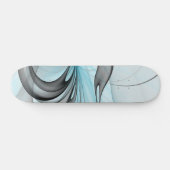 Abstraktes Anthracite Grau Blau Modernes Fraktal K Skateboard (Horizontal)