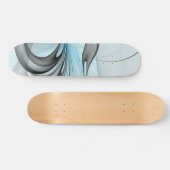 Abstraktes Anthracite Grau Blau Modernes Fraktal K Skateboard (Horizontal)