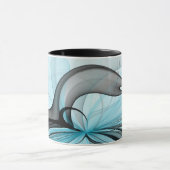 Abstraktes Anthracite Grau Blau Modernes Fraktal K Tasse (Zentrum)