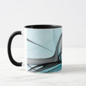 Abstraktes Anthracite Grau Blau Modernes Fraktal K Tasse (Links)