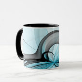 Abstraktes Anthracite Grau Blau Modernes Fraktal K Tasse (Vorderseite Links)