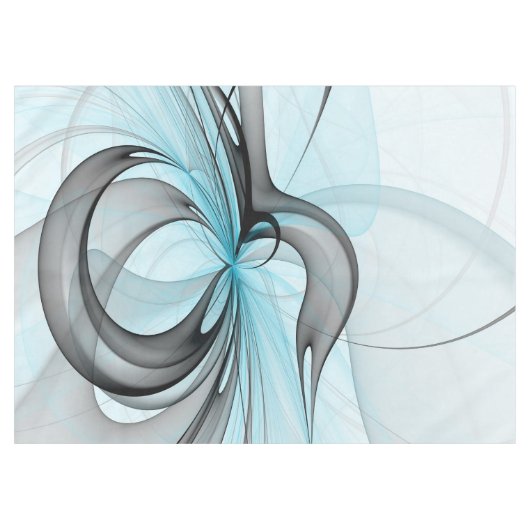 Abstraktes Anthracite Grau Blau Modernes Fraktal K Tischdecke (Vorderseite (Horizontal))