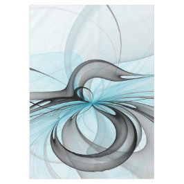 Abstraktes Anthracite Grau Blau Modernes Fraktal K Tischdecke