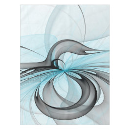 Abstraktes Anthracite Grau Blau Modernes Fraktal K Tischdecke