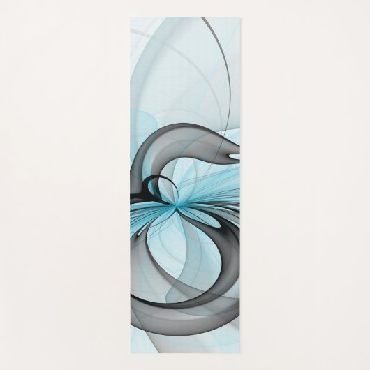 Abstraktes Anthracite Grau Blau Modernes Fraktal K Yogamatte (Vorderseite)