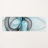 Abstraktes Anthracite Grau Blau Modernes Fraktal K Yogamatte (Vorderseite (Horizontal))