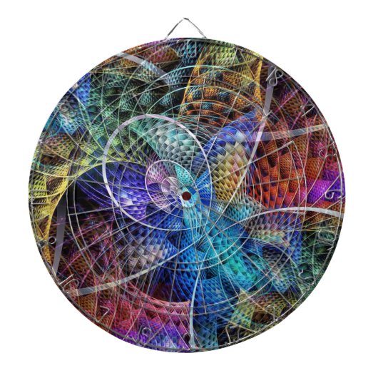 Abstraktes Apophysis-Fraktal X Dartscheibe (vorne)