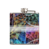 Abstraktes Apophysis Fraktal X + Ihr Monogramm Flachmann (Rückseite)