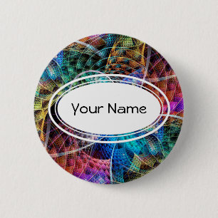 Abstraktes Apophysis-Fraktal X + Ihr Text Button