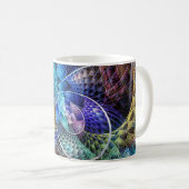 Abstraktes Apophysis-Fraktal X Kaffeetasse (VorderseiteRechts)