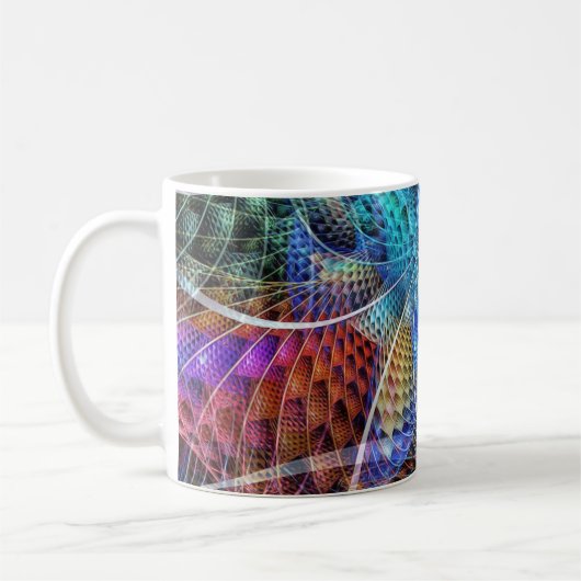 Abstraktes Apophysis-Fraktal X Kaffeetasse (Links)
