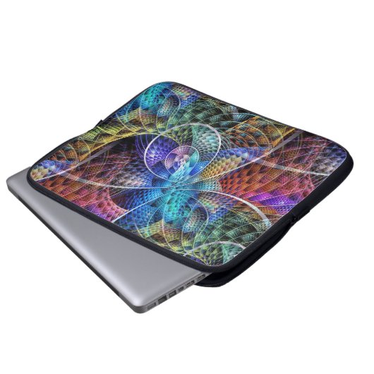 Abstraktes Apophysis-Fraktal X Laptopschutzhülle (Vorne Knopf)