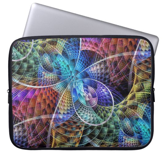 Abstraktes Apophysis-Fraktal X Laptopschutzhülle (Vorderseite)